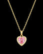 Zirkon Taşlı Ayarlanabilir Heart Gold Çelik Kolye