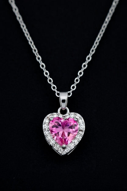 Zirkon Taşlı Ayarlanabilir Heart Çelik Kolye