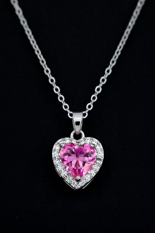 Premium Heart Design Zirkon Taşlı Ayarlanabilir Çelik Kolye